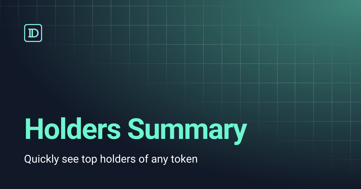 Holders Summary | Defined